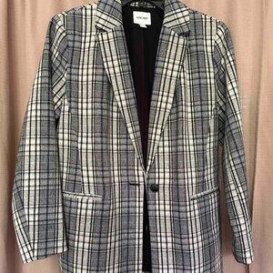 Womens Nine West Plaid Suit Jacket Sz M NWOT